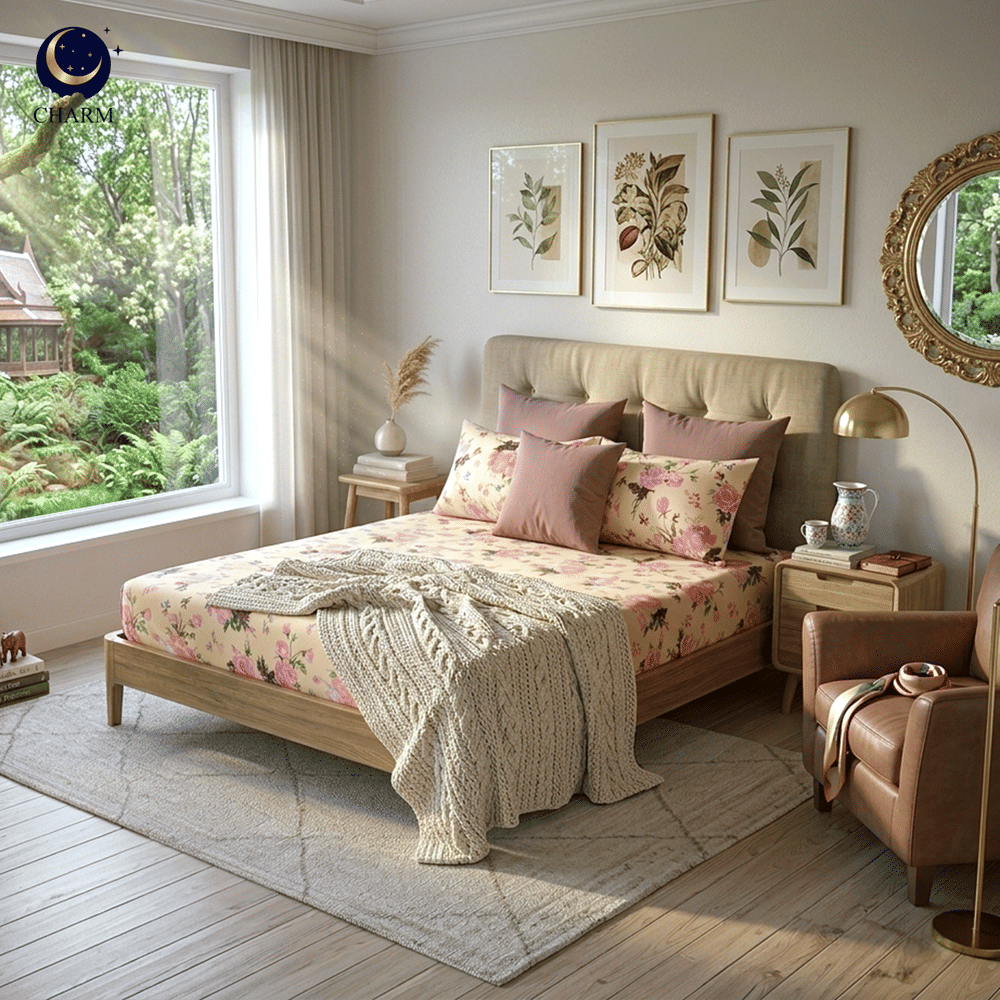 ชุดผ้าปูที่นอน 3.5 ฟุต 4 ชิ้น CHARM รุ่น CLASSIC ลาย CLASSIC ROSE_5
